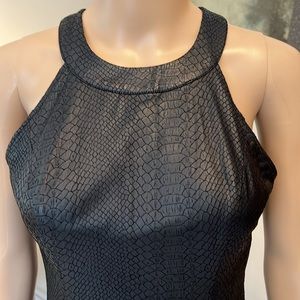 Guess Gorgeous Black Dress with Subtle Snakeskin Pattern, Rear Zipper